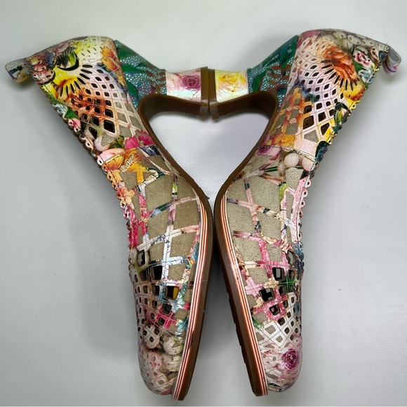 Spring Step L'Artiste ADORAVEL Scalloped Pump Metallic Leather size 39 - Picture 5 of 11